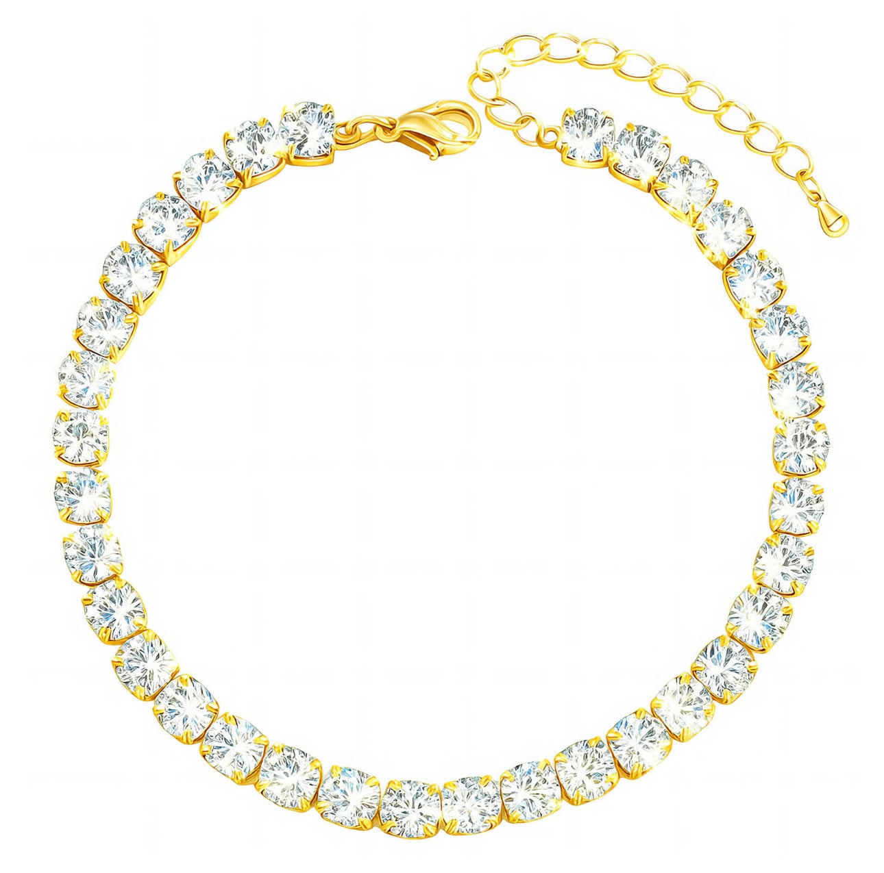 18K Gold-Plated Tennis Bracelet – Luxury Cubic Zirconia Sparkle
