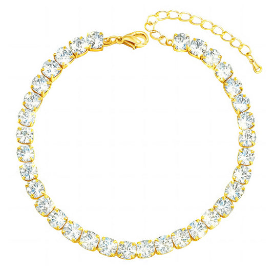 18K Gold-Plated Tennis Bracelet – Luxury Cubic Zirconia Sparkle